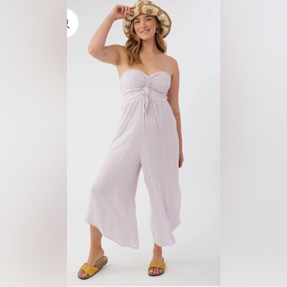 O'Neill Hadley Strapless Jumpsuit with Ruched Sweetheart Neckline NWT